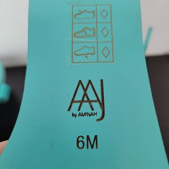 NEW AAJ By Aminah Womens Viktoria Embellished Flate Teal 6M Ankle straps Sandals - Picture 4 of 9